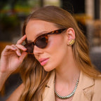 2H Spring and Summer New18k Gold Stainless Steel Striped Hollow Earrings Simple Design Sense High-end Stud Earrings