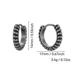 E0732 Hip-Hop Twisted Pattern Retro Earrings for Women, Vintage silver Design Sense Distressed Ear Clips