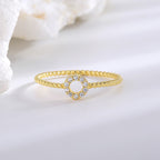 SR0026 S925Silver ring fashion thin style ring with zircon inlay