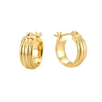 E0251 Three-layer Glossy Gold-plated Earrings for Women, Simple and Lazy Style Design Earrings