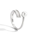 18K Gold-Plated Shell Pearl Cubic Zirconia Ring — jewelry construction — jewelry finish and design detail