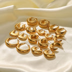 Stainless Steel Earrings gold Stud Metal Ear Jewelry for Women