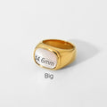 Geometric Stainless Steel Ring in 18K Gold-Tone styled for independent jewelry boutiques