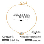 Devil's Eye Necklace Blue Turquoise Collarbone Chain Stainless Steel Jewelry