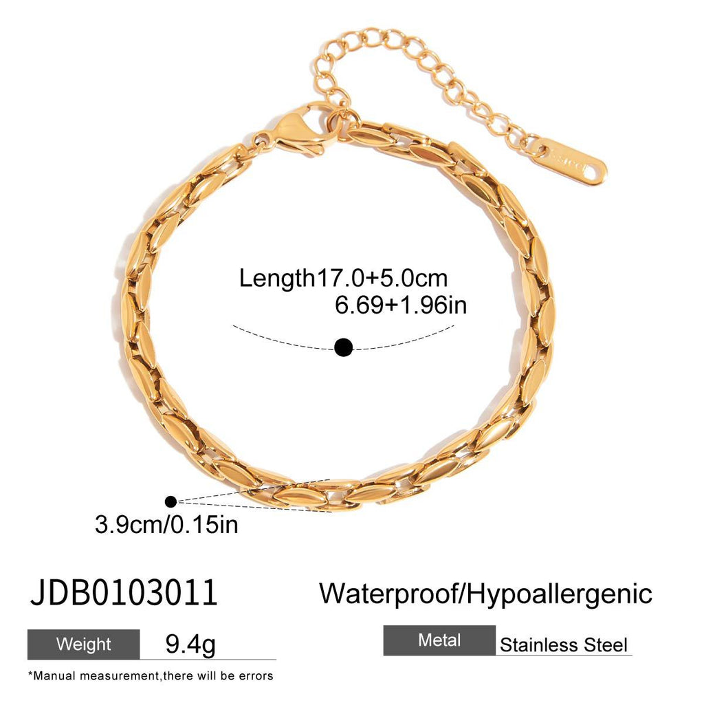 2H 18K gold Stainless Steel Bracelet Non-Fading Jewelry