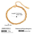 2H 18K gold Stainless Steel Bracelet Non-Fading Jewelry