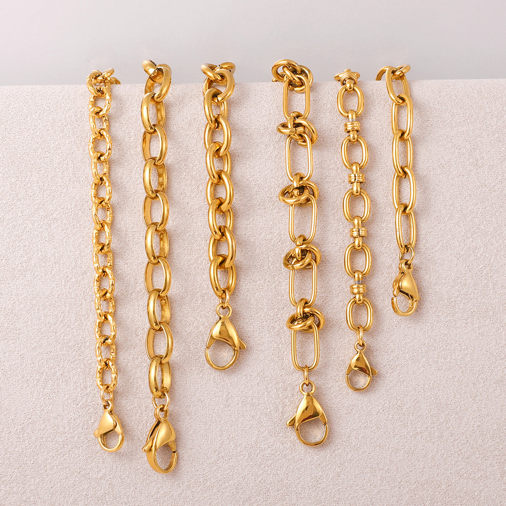 Classic Basic Chain Bracelet18k Non-Fading Stainless Steel Jewelry