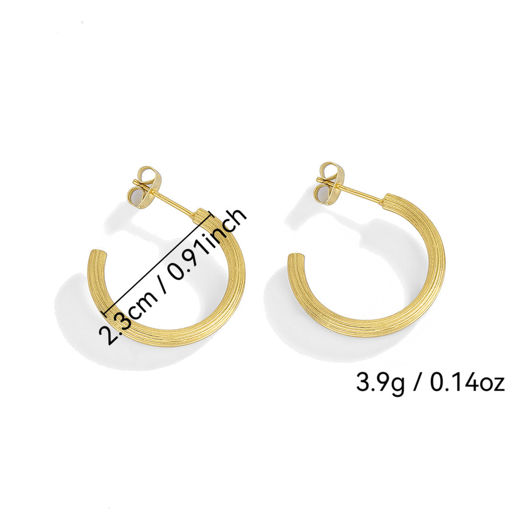 Gold-Plated Brass Round Earrings — Everyday Design with gold-tone brass construction