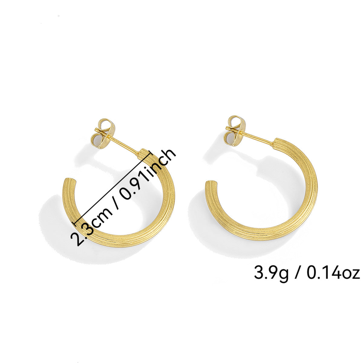 E0214 Vintage Creative Macaroni Earrings for Women Simple Minimalist Style Exaggerated Striped Circle Earrings