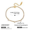 Gold-Plated Heart Cubic Zirconia Stainless Steel Bracelet — jewelry construction