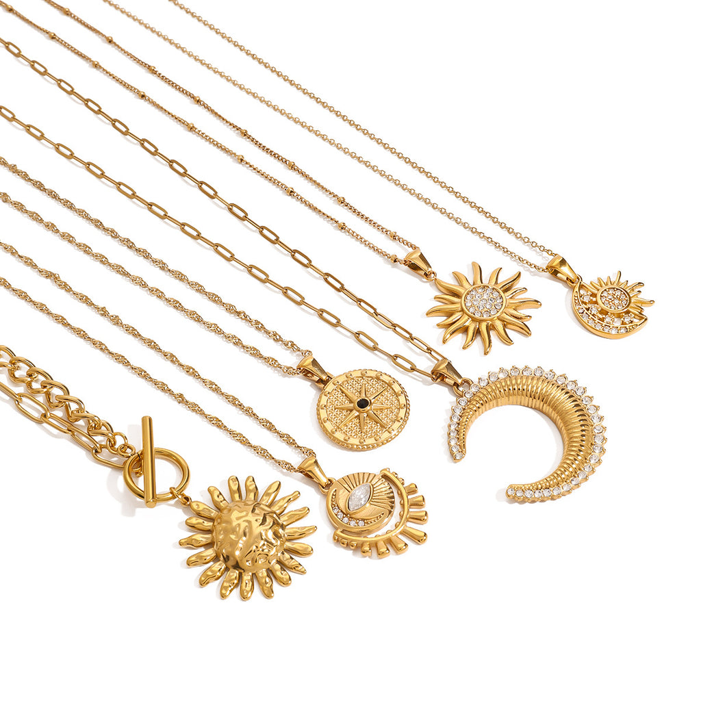 2H Stainless Steel Eight-Pointed Star Necklace Collarbone Chain Jewelry necklace