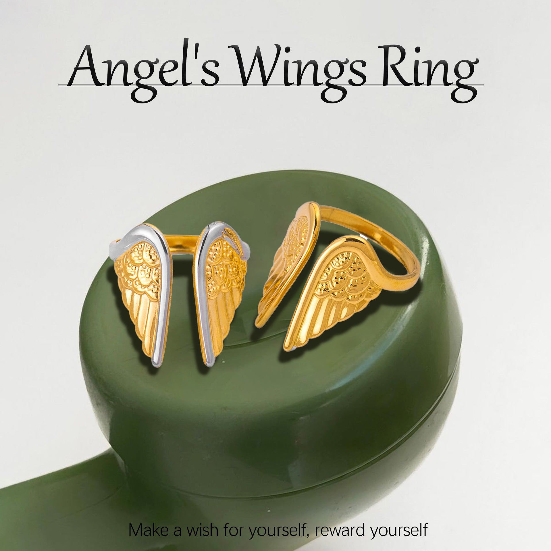 Color Block Wing Ring Stainless Steel Jewelry for Women Non-Fading ring