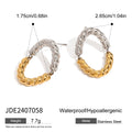 Geometric Gold-Plated Stainless Steel Earrings — surface finish detail — jewelry finish and design detail