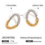 Stainless Steel Circle Geometric Necklace Bracelet Contrast Color Earrings Jewelry