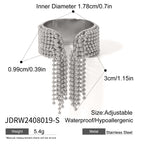 Stainless Steel Tassel Bracelet Ring Open Bangle