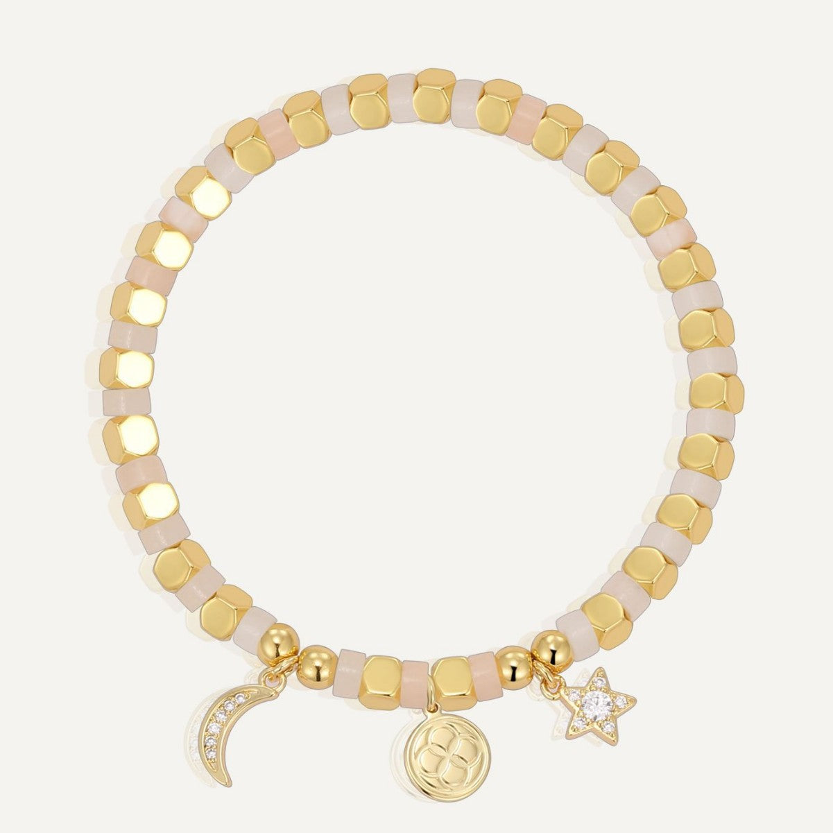 B0252 Milad Zircon Star and Moon Beaded Vintage Minimalist Fashion Bracelet