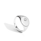 R0045 Minimalist Round Diamond-Studded Hexagram Ring for Women Fashionable Personality Star Ring