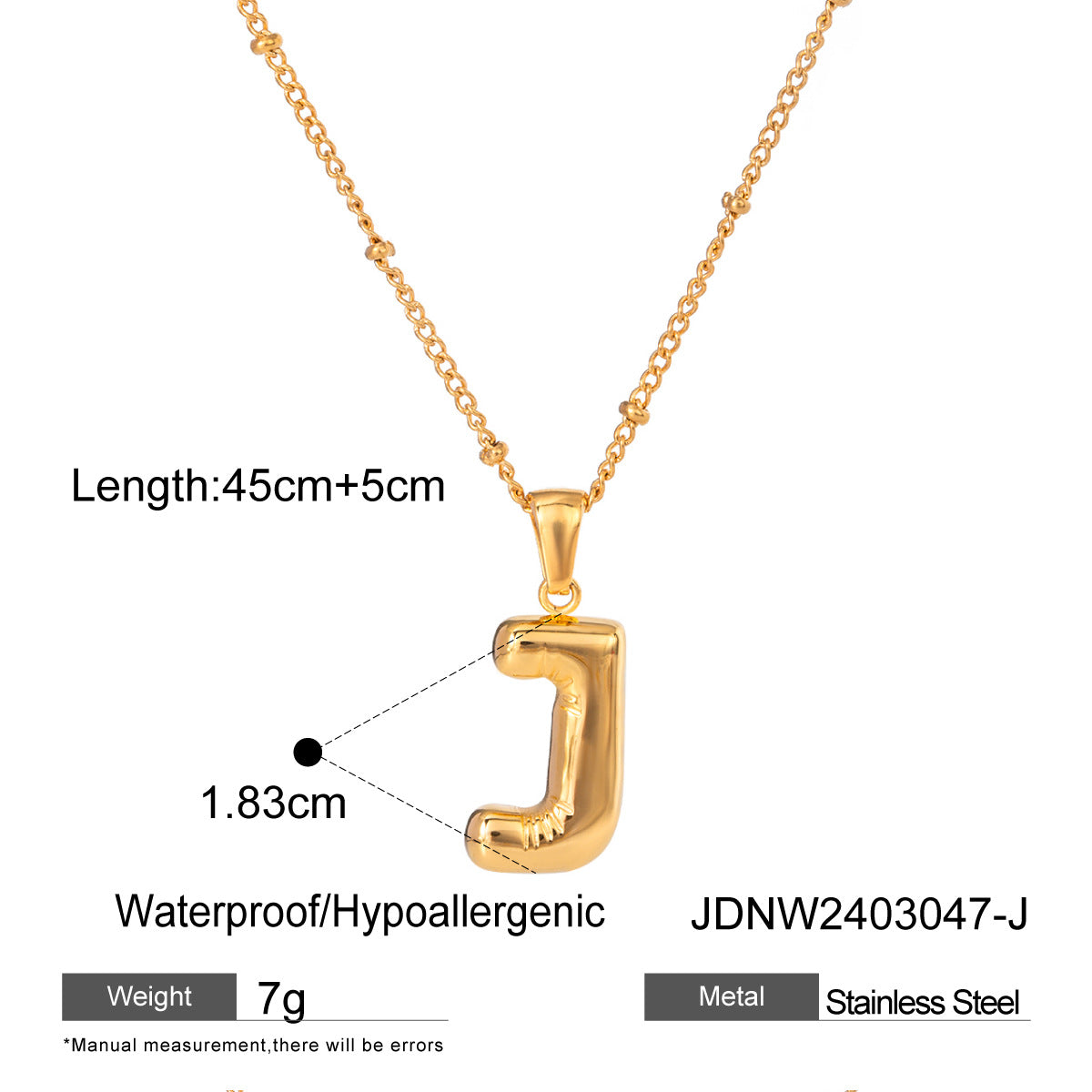 Stainless Steel Letter Necklace Pendant Necklace Jewelry Collarbone Chain