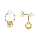 E0373 Pearl Earrings for Women Rotating Circle Shell Pearl Tassel Earrings I Fashionable and Unique Earrings