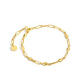 Gold-Plated Brass Layered CZ Bracelet with gold-tone brass construction