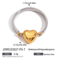 Gold-Plated Stainless Steel Heart Ring — Giftable Design — alternate product view — jewelry finish and design detail