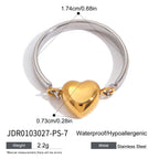 2H Heart-shaped Ring Non-fading Jewelry Design Stainless Steel Ring