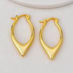 E0642 Korean Style Simple Fashion Square Hoop Earrings for Women Brass Gold-Plated Minimalist Smooth Hoop Earrings