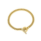 B0053 Foreign Trade Copper Inlaid with Zirconia and Gold Plated OT Couple Style Brazilian Chain Bracelet Source of Goods