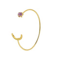 Gold-Plated Brass Moon Bangle Bracelet with a bangle design profile — jewelry finish and design detail