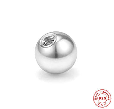 S925Pure Silver Bead Ear Plugs Body Piercing Threaded Ear Plugs Ear Stud Accessories Hot Sale Ear Jewelry Ear Plugs Accessories