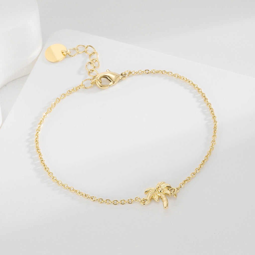CYB0358 S925Copper plating14k Golden Beach Coconut Tree Bracelet Fashion Jewelry
