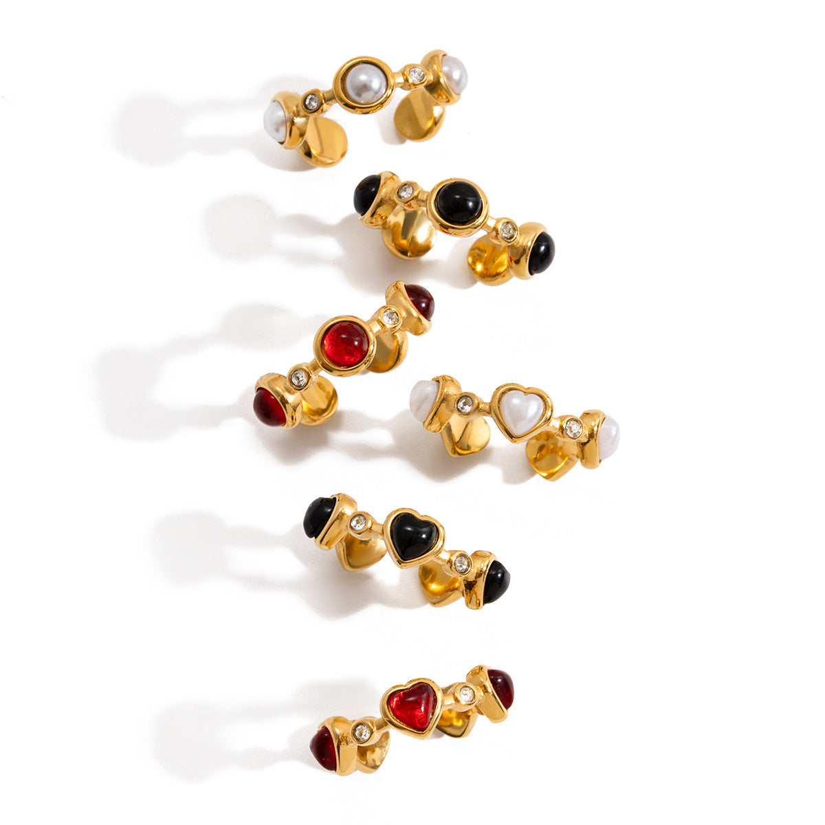 2H Rhinestone Ring Non-Fading Jewelry Women's Jewelry Stainless Steel ring