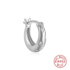 S925Pure Silver Classic Inlaid Diamond Five-Pointed Star Eight-Pointed Star Hoop Earrings Ear Clips Ear Jewelry Hot-Selling High-End Earrings