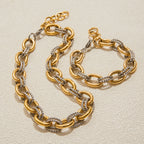 Stainless Steel Color Block Bracelet Necklace Metal bracelet