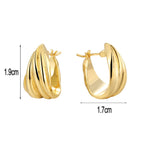 CYE0331 French Style Earrings for Women, Metal Irregular Simple Twisted Design Earrings