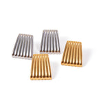 2H  Same Style18k Gold Stainless Steel Striped Trapezoid Earrings Unique Line Sense Stud Earrings