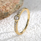 R0118 Spot Goods Fashion Micro Pave Zircon Ring Small Brass Gold Plated Ring