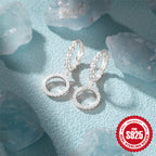 New925Sterling Silver Full Diamond Round Hoop Earrings Hot-Selling Inlaid Diamond Earrings for Women