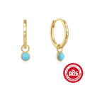 925 Silver Turquoise Hoop Earrings Minimalist Best Seller — collection product image 06