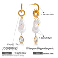 Pearl Tassel Stainless Steel Gold-Plated Drop Earrings — close-up detail — jewelry finish and design detail