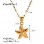 2025Summer Stainless Steel Shell Necklace Starfish Beach Collarbone Chain Jewelry Choker