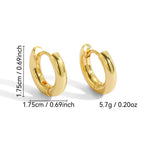 E0136Wind Earrings for Square and Round Faces, Simple Hoop Earrings, Plated18K Real Gold Hoop Earrings
