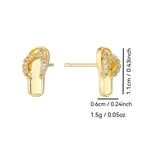 E0763 Creative Design Heartfelt Flip-Flop Earrings for Women Fashion Gold-Plated Zirconia Ear Jewelry