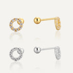 SE0211  s925Silver Circle Inlaid Diamond Earrings Summer Women gold Earrings