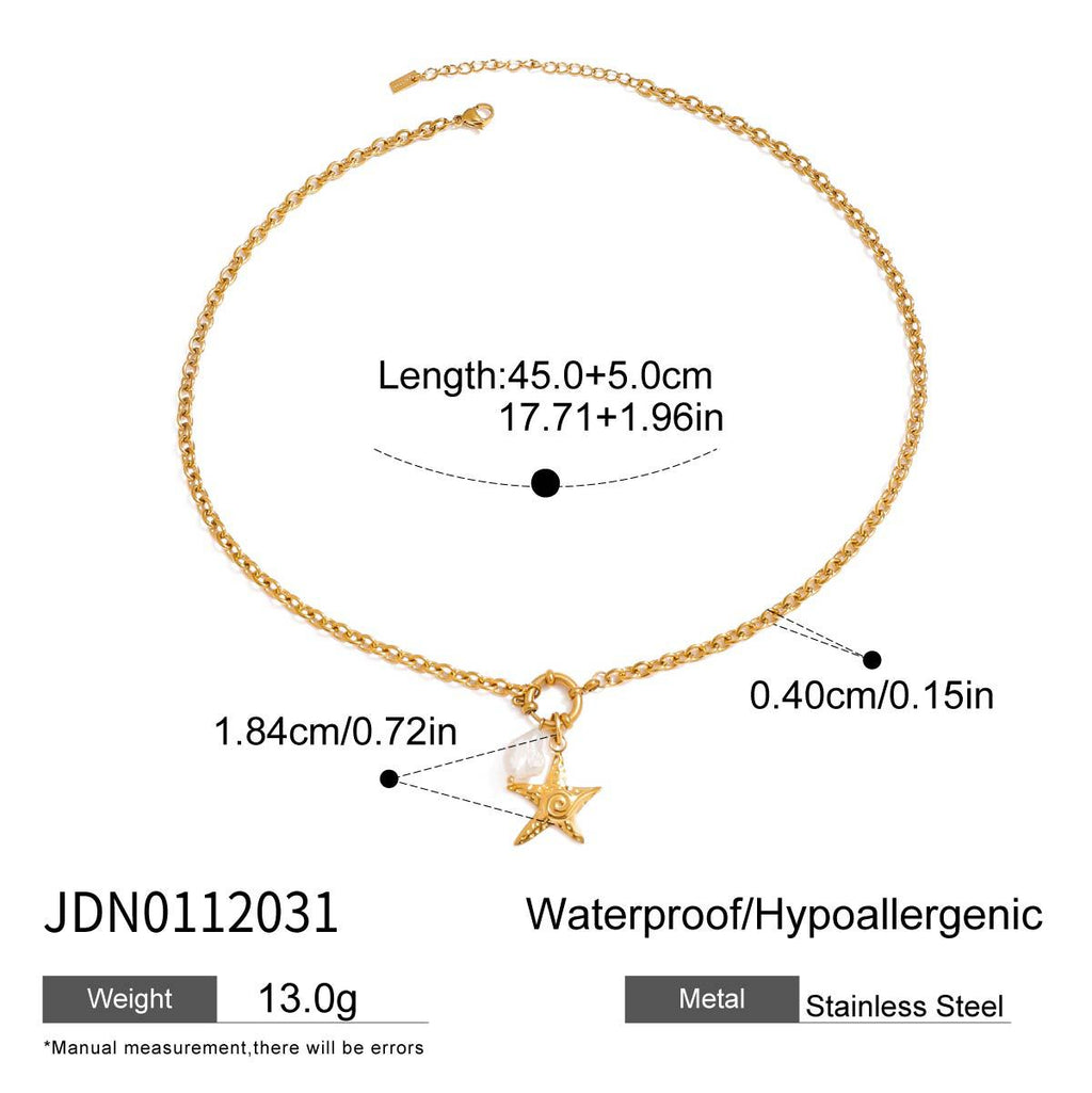 Stainless Steel Card Heart Necklace Collarbone Chain Jewelry Non-Fading