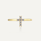 R0664 Personalized Design Ring for Women Simple Cross Inlaid with Zircon Vintage Tail Ring