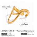 Sculptural Statement Stainless Steel Ring in Gold-Plated — Modern Edit — additional design view — jewelry finish and design detail