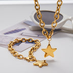 Five-pointed Star Stainless Steel Necklace Jewelry Women's Bracelet Accessories