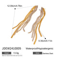 Tassel Gold-Plated Stainless Steel Drop Earrings — detail view — jewelry finish and design detail