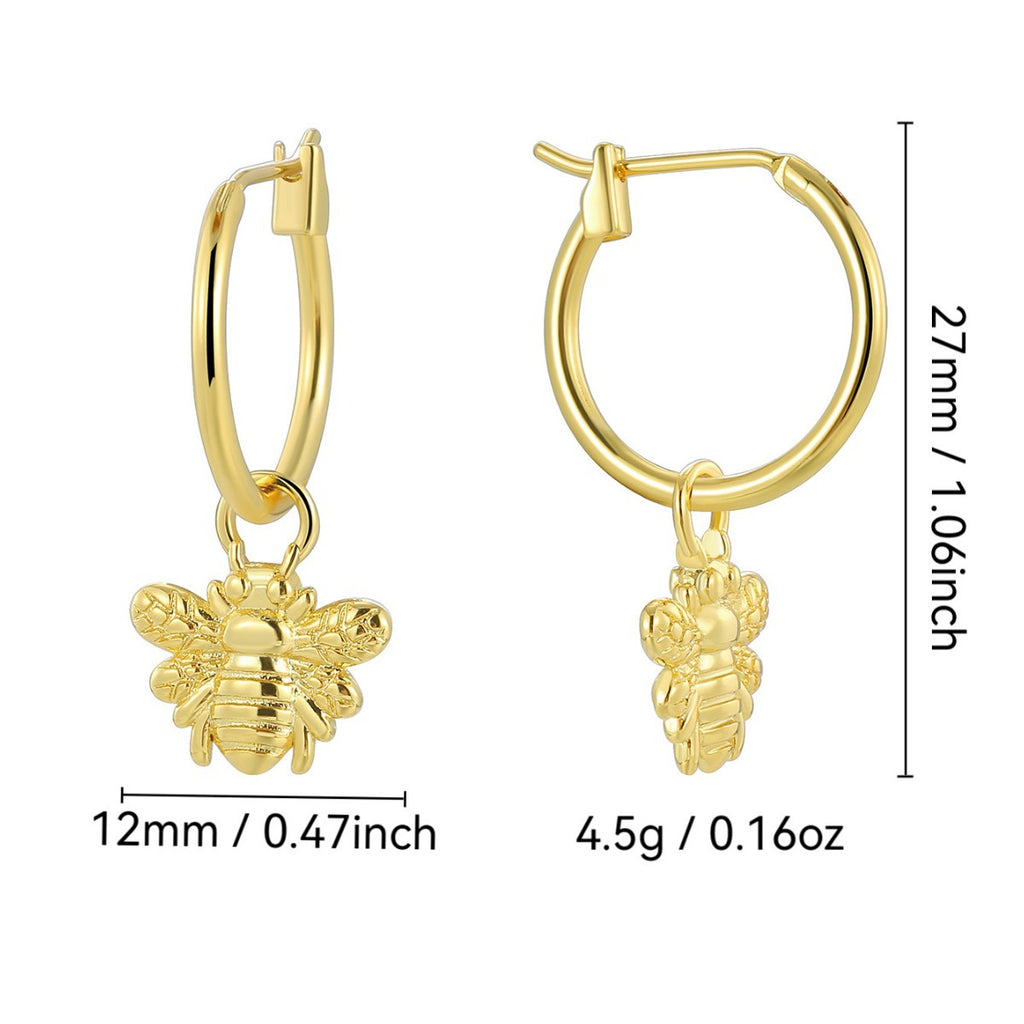 E0828 Earrings for Women Creative Design Gold-Plated Bee Drop Earrings